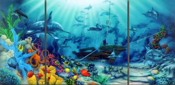 Fish Aquarium Painting - Ocean Treasures under sea